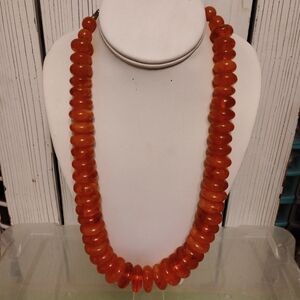 Vibrant Orange Beaded Necklace